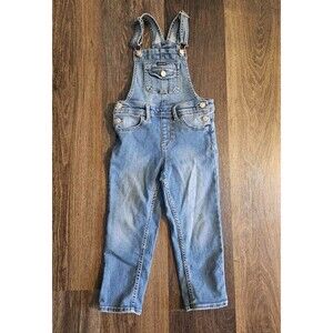 Jordache Denim Blue Jean Overall  Girls 4T Adjustable Strap Rhinestone Buttons